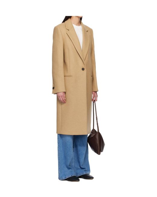 Totême Natural Single-Breasted Wool Coat