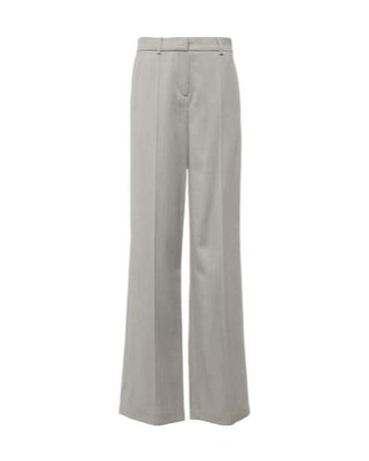 Magda Butrym Gray Mid-Rise Wool Straight Pants