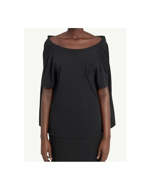 MM6 by Maison Margiela Black Jersey T-Shirt