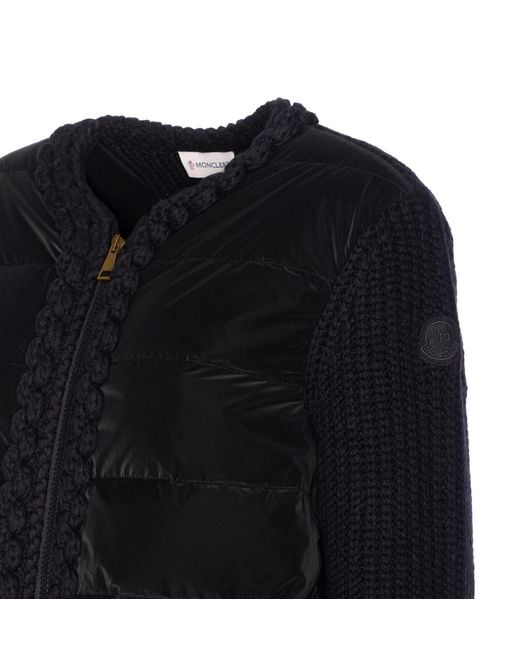 Moncler Blue Padded Zip-Up Cardigan