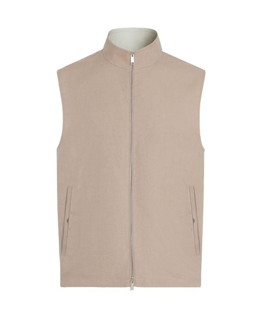 Zegna Natural Oasi Lino Zipped Vest for men
