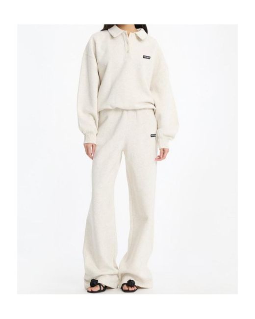 ROTATE BIRGER CHRISTENSEN White Wide-Leg Fleece Pants