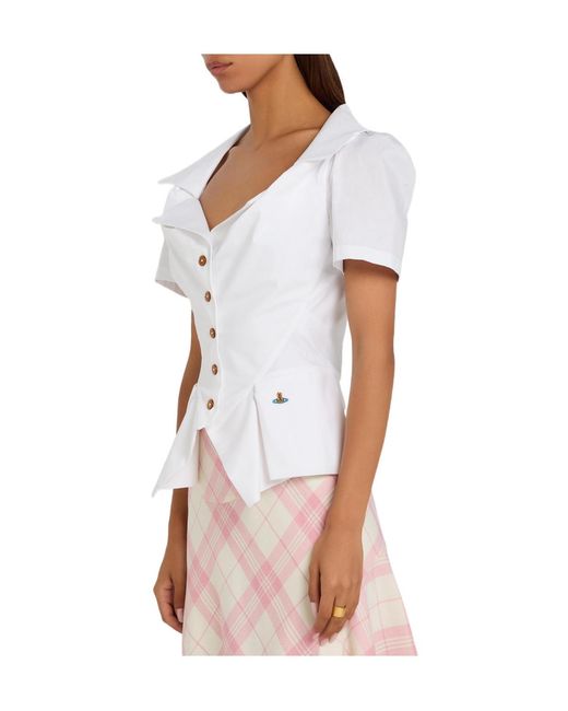 Vivienne Westwood White Monday Tailored Cotton-Poplin Shirt