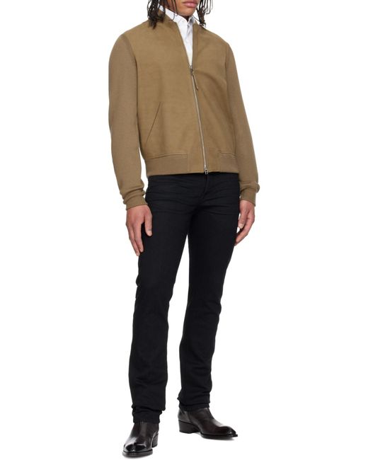 Tom Ford Brown Panelled Zip-Up Jacket for men
