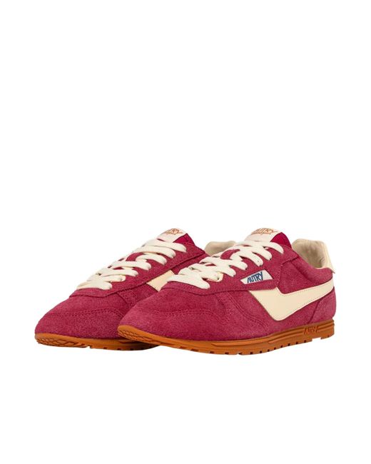 Autry Red Windspin Lace-Up Sneakers