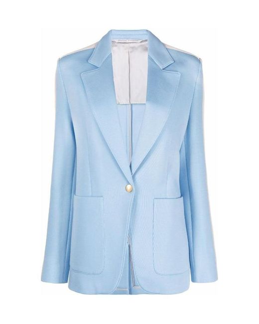 Palm Angels Blue Stripe Detail Tailored Blazer