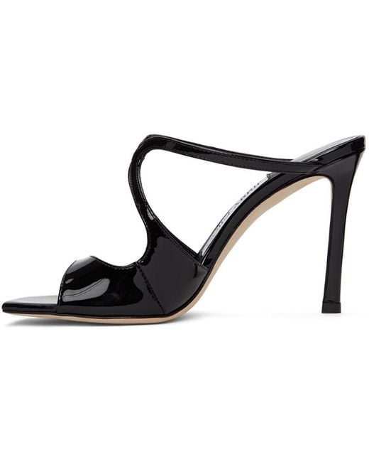 Jimmy Choo Black Anise Cut-Out Detail Heeled Sandals