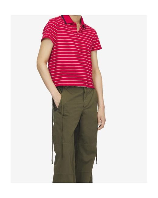 McQueen Red Striped Polo Shirt for men