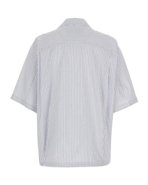 Juun.J White Striped Pattern Shirt for men