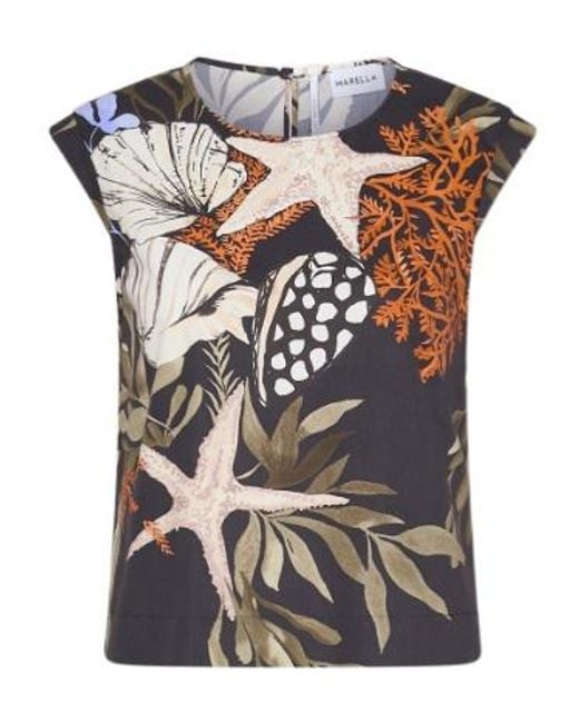 Marella Gray Sleeveless Stretch Cotton Top