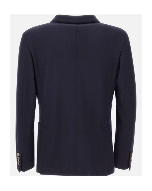 Eleventy Blue Double-Breasted Suit Jacket for men