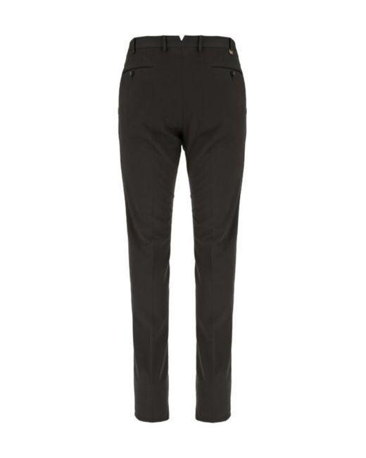 Pt Pantaloni Black Slim-Fit Tailored Trousers for men