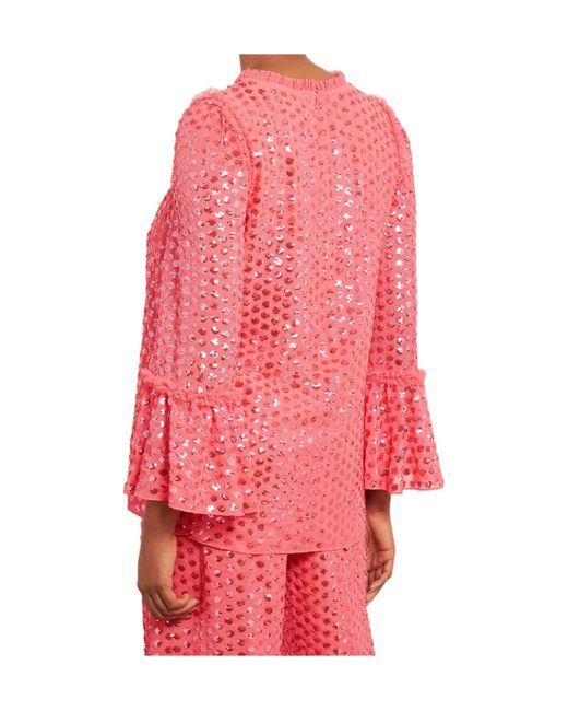 Needle & Thread Red Raindrop Gloss Tunic