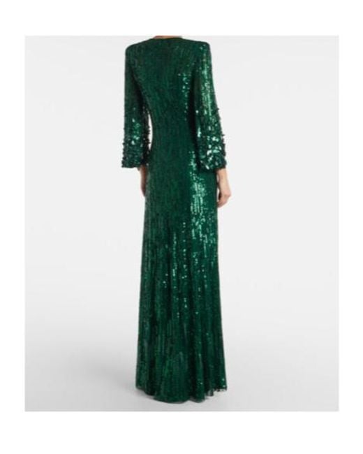 Jenny Packham Green Nymph Sequined Gown