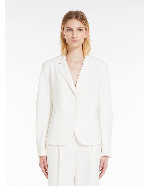 Max Mara White Studio Single-Breasted Long-Sleeved Jacket