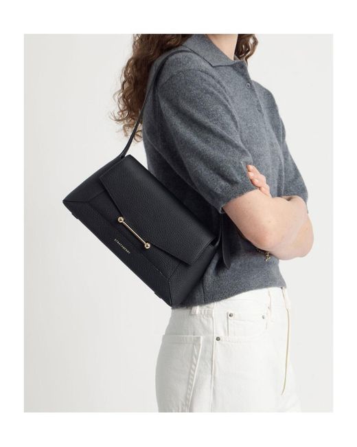 Strathberry Black Mosaic Leather Shoulder Bag