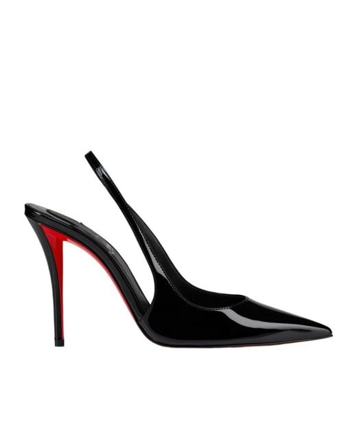 Christian Louboutin Black Miss Z Sling Patent Leather Slingback Pumps 100