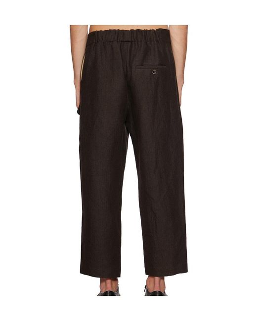 Uma Wang Black Brown Paxton Trousers for men