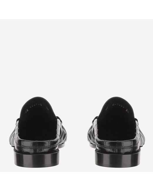 Saint Laurent Brown Logo Plaque Slip-On Flat Shoes