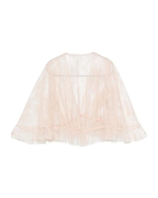 Alberta Ferretti Natural Semi-Transparent Shirt