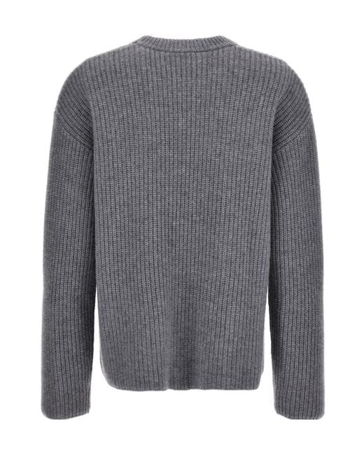 P.A.R.O.S.H. Gray Ribbed-Knit Cashmere Jumper