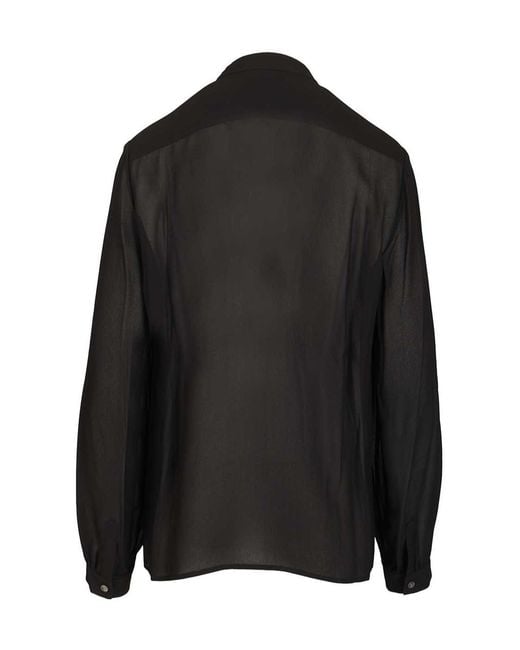 Tory Burch Black Georgette Bow Blouse