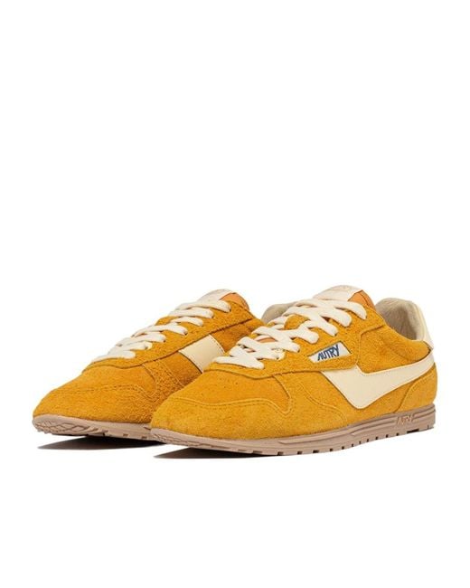 Autry Yellow Windspin Lace-Up Sneakers