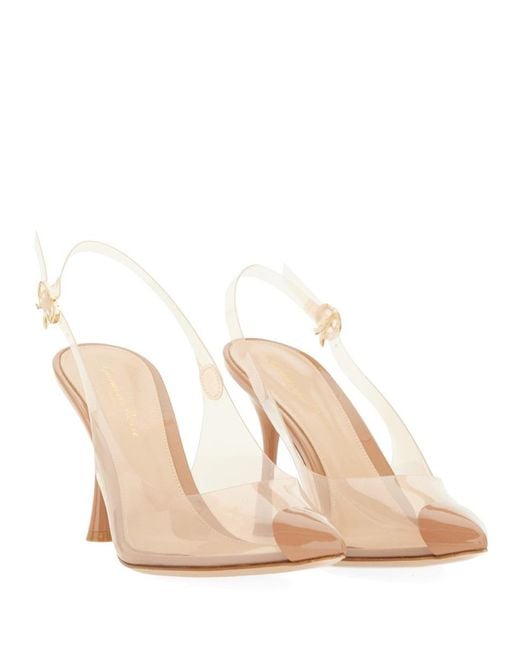 Gianvito Rossi White Diana Pointed Toe Slingback Pumps