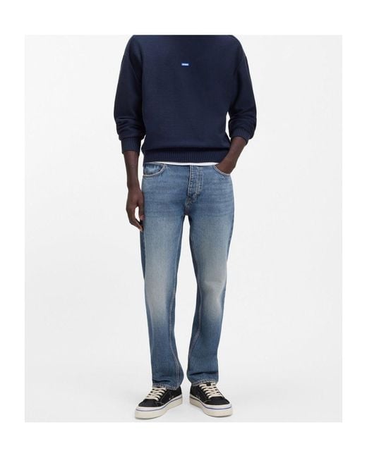 Boss Blue Belt Loop Jeans for men