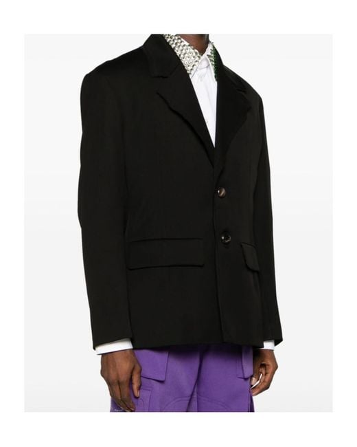 NAMACHEKO Black Beche Single-Breasted Blazer for men