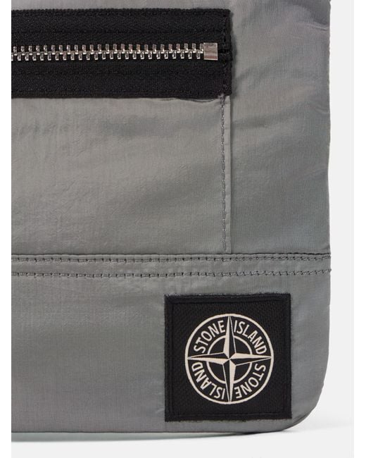 Stone Island Gray Pouch With Zip Pocket And Ripstop Lining for men