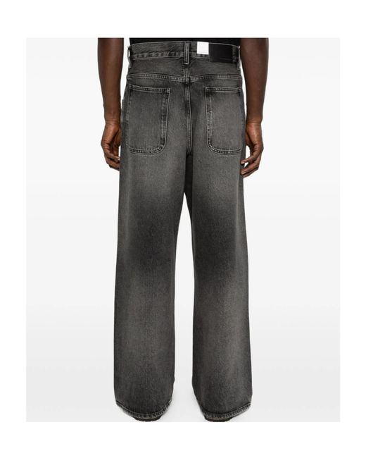 sunflower Gray Topstitching Wide-Leg Jeans for men
