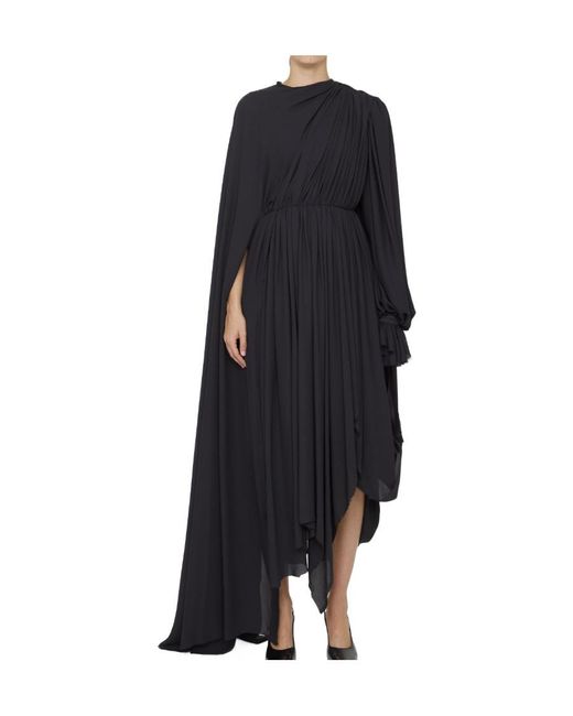 Balenciaga Blue Pleated Asymmetric Dress