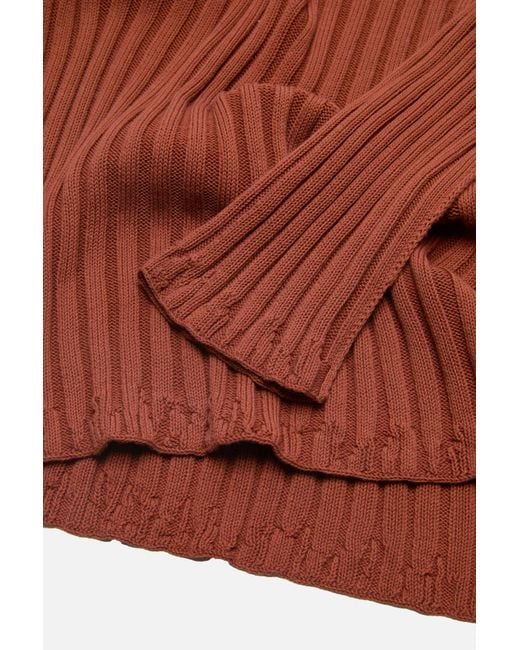 Acne Red Ribbed Jumper for men