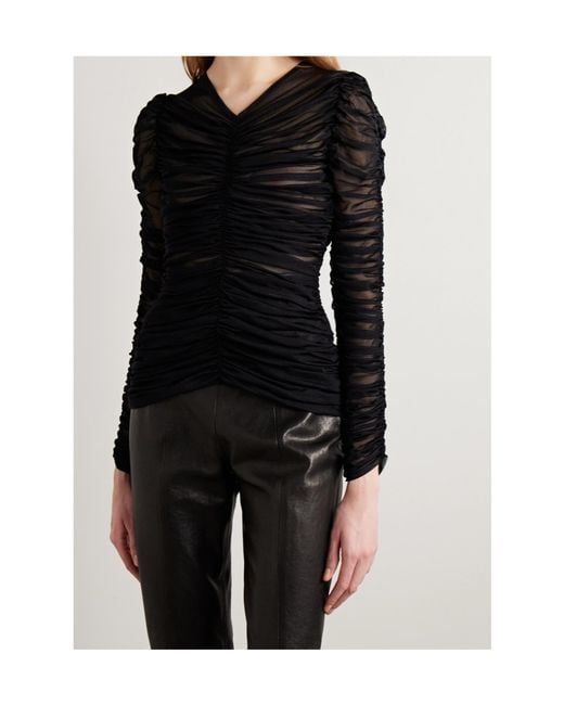 Khaite Black Pleated Top