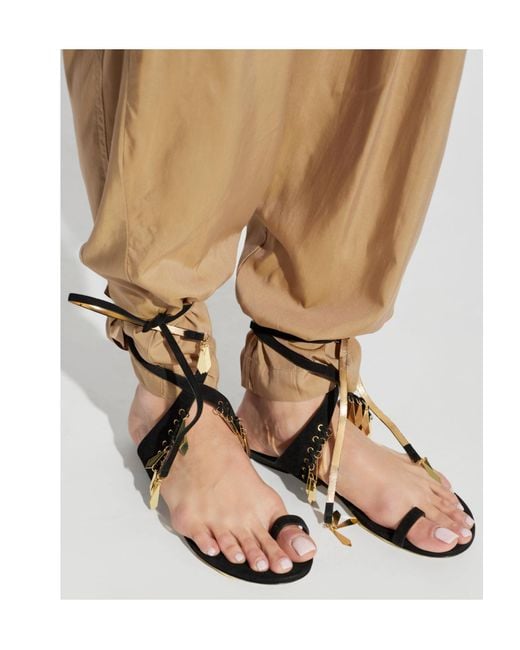 Isabel Marant Black Dreena Embellished Flat Sandals