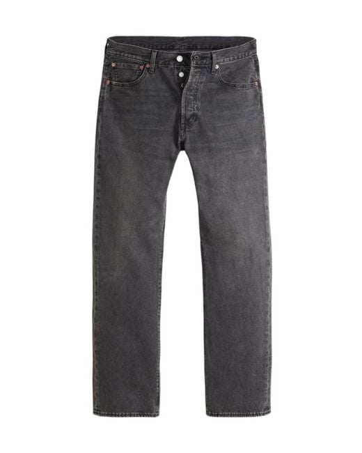 Levi's Gray 501 Buttoned Jeans for men