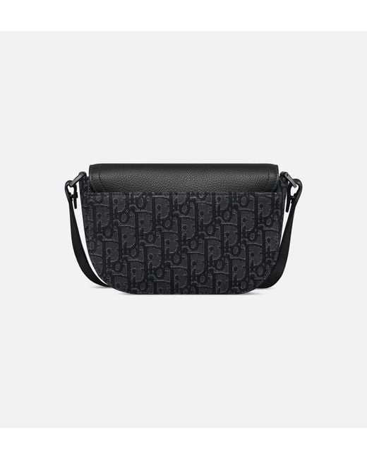 Dior Black Mini Saddle Messenger Bag With Flap for men