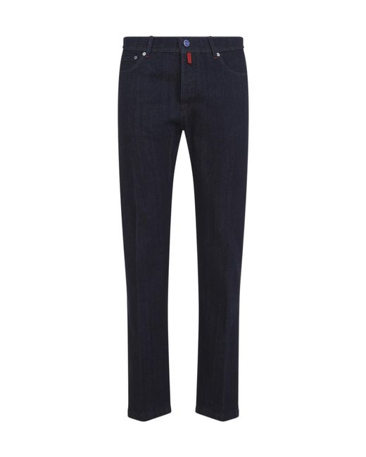Kiton Blue Casual Pants With Belt Loops for men