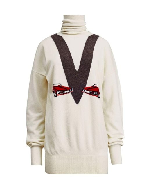 Khaite White Esmal Jacquard-Knit Cashmere Jumper