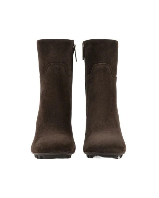 Hogan Brown Block Heel Ankle Boots