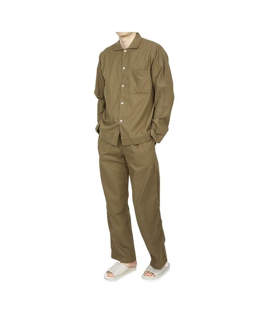 Tekla Green Flannel Long-Sleeved Pajamas for men