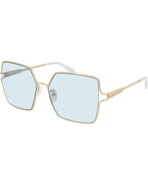 McQueen White Logo Sunglasses