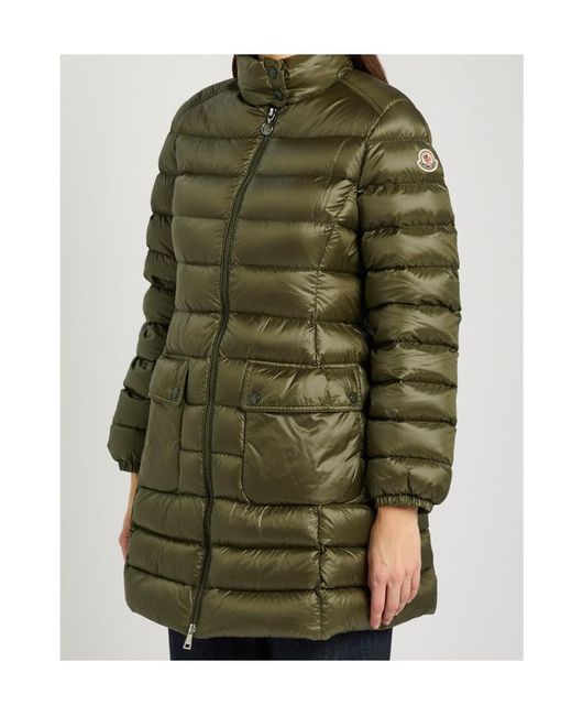 Moncler Green Genet Padded Shell Coat