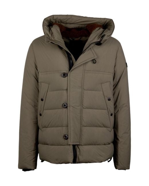 Peuterey Green Eddie Hooded Down Jacket for men