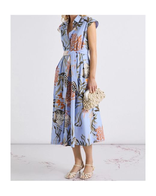 Marella Blue Pleated Dress