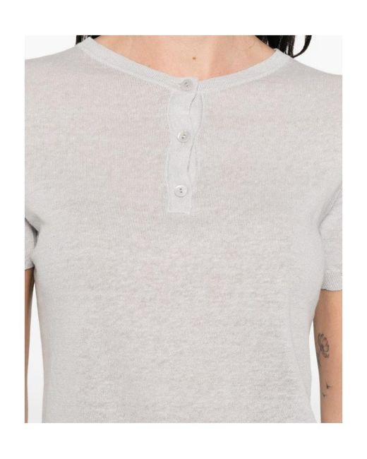 Baserange White Button Short-Sleeve T-Shirt