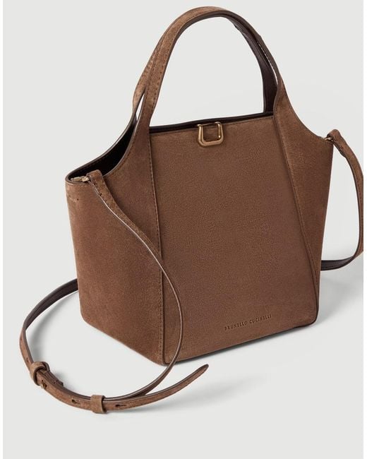 Brunello Cucinelli Brown Sartorial Small Bucket Bag
