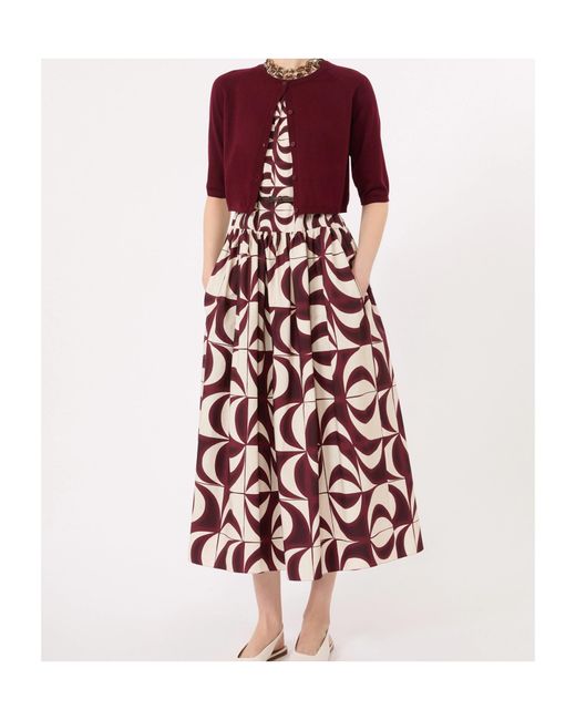 Max Mara Red Round Neck Sleeveless Dress