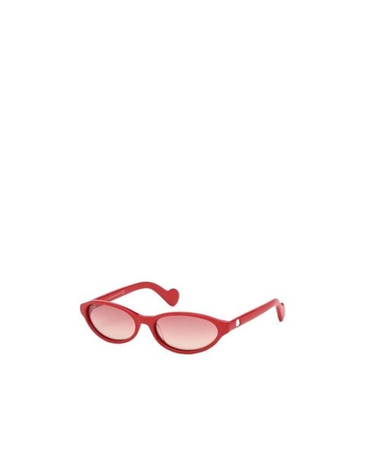 Moncler Pink Eyewear Oval Frame Sunglasses
